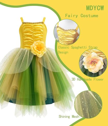 Princess Fairy Costume for Toddler Girls, Birthday Party Fairy Dress Up, Special Occasion Dress with Butterfly Wings in Saudi Arabia