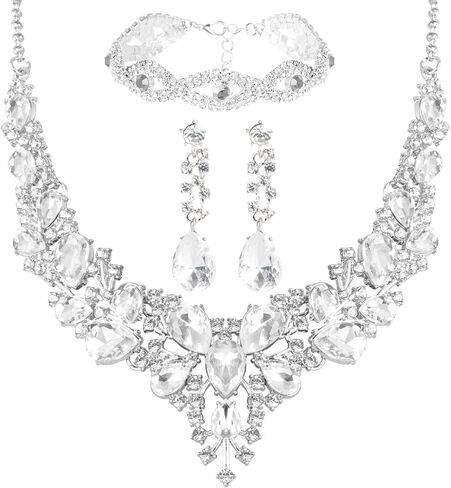 Elegant Women Costume Jewelry Sets Formal Jewelry for Women Evening Wear Wedding Prom Party in Saudi Arabia