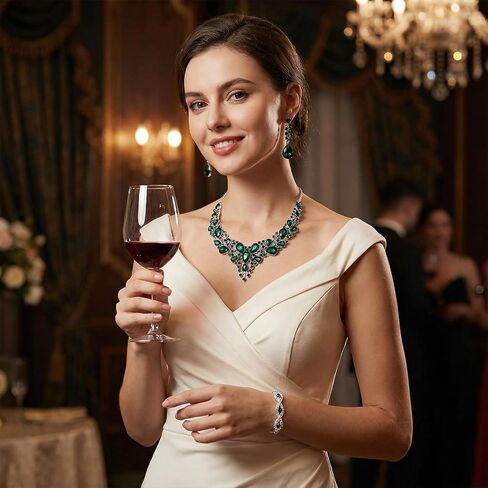 Elegant Women Costume Jewelry Sets Formal Jewelry for Women Evening Wear Wedding Prom Party in Saudi Arabia