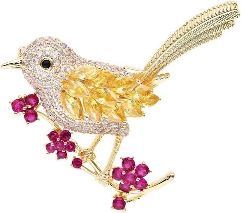 Elegant Crystal Bird Brooch Pin for Women, Sparkling Rhinestone Birdie Brooches for Dress Hat Scarf Decoration, Cute Animal Jewelry Accessory for Women in Kuwait