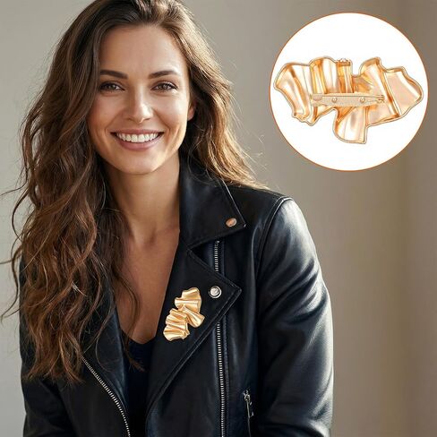 3 Pcs Gold Irregular Brooches, Metal Silver Black Pleated Abstract Irregular-Shaped Pins for Clothes Exquisite Brooches & Pins Decorations for Women Fashion Weddings Suit Dress Clothing Accesso in Saudi Arabia