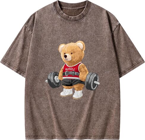 Gym Shirts for Men- Fitness Bear Gym top - Washed Soft Fabric for Fitness, Workout Fitness Clothing in Kuwait