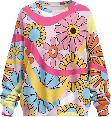 Showudesigns Womens Sweatshirt Long Sleeve Pullover Hoodie Crewneck Sweater Tops Fall Clothes with Pocket S-2XL in Kuwait