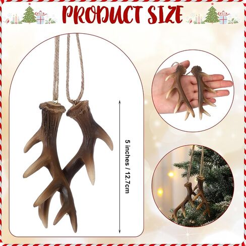 Vercraft 2 Pairs of Deer Antler Ornaments Deer Antler Car Mirror Hanger Hunting Ornaments for Cars Trucks Trees Rustic Faux Hunting Outdoors Home Decor for Hunters (Brown,Classic) in Kuwait