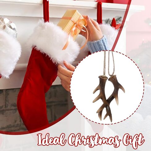 Vercraft 2 Pairs of Deer Antler Ornaments Deer Antler Car Mirror Hanger Hunting Ornaments for Cars Trucks Trees Rustic Faux Hunting Outdoors Home Decor for Hunters (Brown,Classic) in Kuwait