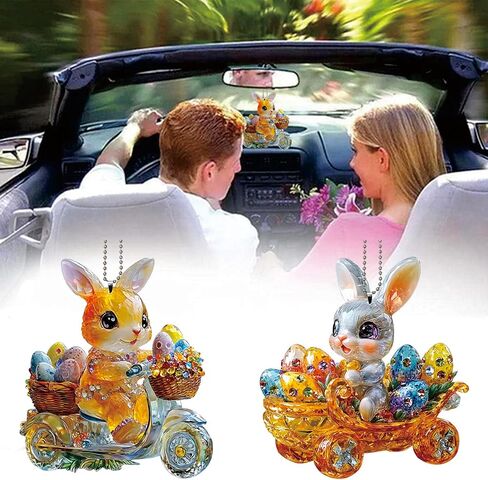 Car Rearview Mirror Hanging Accessories - Gifts for Women, 2 Pack Christmas Ornament & Car Hanging Decoration for Tree, Windows, Door, Table (Flamingo) in Saudi Arabia