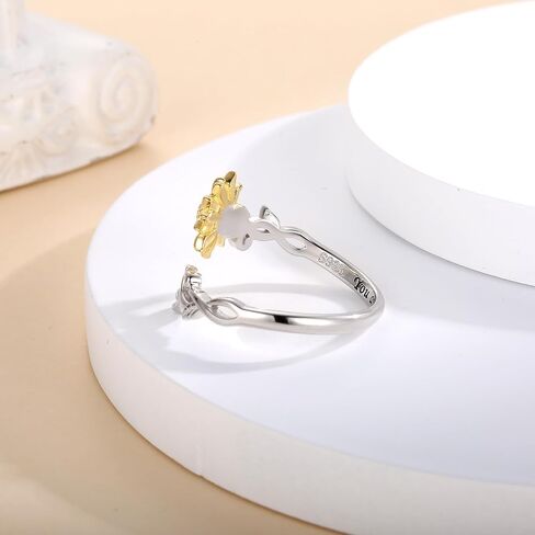 Sterling Silver Sunflower Ring for Women You are My Sunshine Ring Adjustable Sunflower Open Ring Jewelry Gift Promise Ring in Kuwait