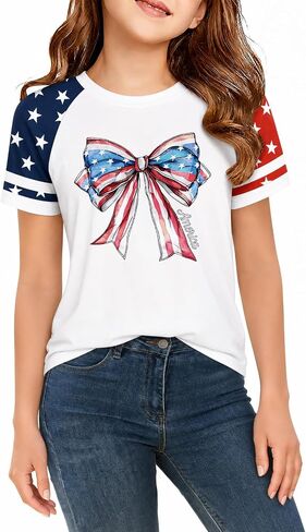 Kids 250 Anniversary USA Shirts Girls America Tshirt 4th of July Shirt Patriotic Short Sleeve Tops in Kuwait