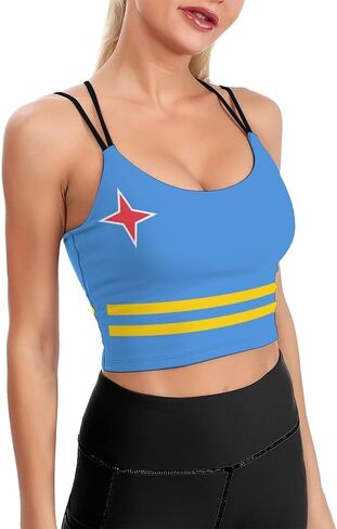 Women's Sport Tank Top Sports Bra Workout Yoga Vest Ukrainian Flag Yoga Top in Saudi Arabia