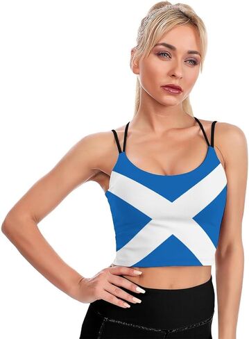Women's Sport Tank Top Sports Bra Workout Yoga Vest Ukrainian Flag Yoga Top in Saudi Arabia