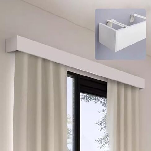 Extra Long Window Cornice Panel Cover - 300cm/9.8ft Wall Mount Pelmet Box, Perfect for Concealing Curtain Track, Stylish Home Decor Solution for Any Room in Kuwait