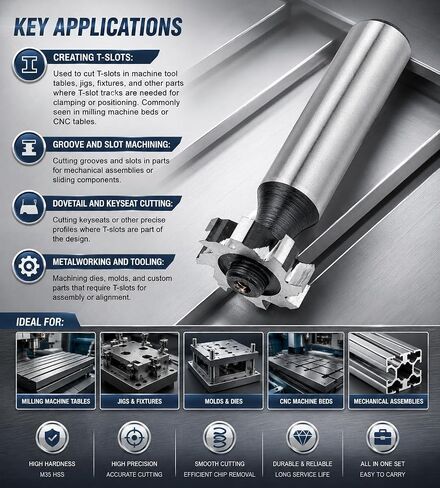 قواطع HSS M2 Woodruff Keyseat تم تعيينها 1/2 "قاطع طحن الأسنان المستقيم المستقيم لقطعة مفاتيح Slot-10pcs in Kuwait