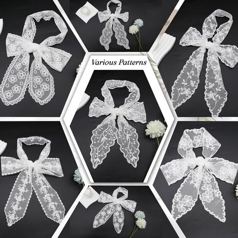 Lightweight Women Lace Scarfs, 55.1'' White Floral Womens Scarves Long Sheer Lace Headband for Women Neck Waist Hair in Saudi Arabia