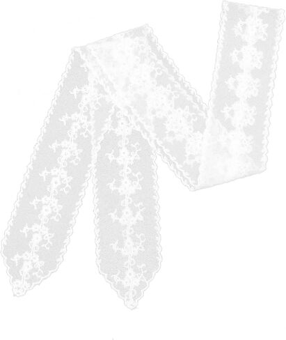 Lightweight Women Lace Scarfs, 55.1'' White Floral Womens Scarves Long Sheer Lace Headband for Women Neck Waist Hair in Saudi Arabia