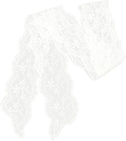 Lightweight Women Lace Scarfs, 55.1'' White Floral Womens Scarves Long Sheer Lace Headband for Women Neck Waist Hair in Saudi Arabia