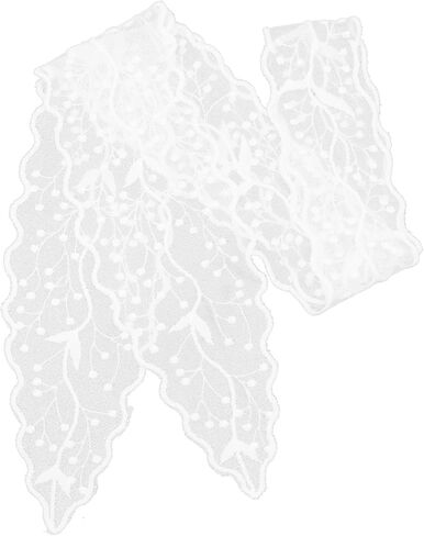 Lightweight Women Lace Scarfs, 55.1'' White Floral Womens Scarves Long Sheer Lace Headband for Women Neck Waist Hair in Saudi Arabia