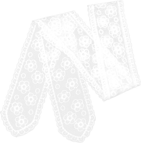 Lightweight Women Lace Scarfs, 55.1'' White Floral Womens Scarves Long Sheer Lace Headband for Women Neck Waist Hair in Saudi Arabia