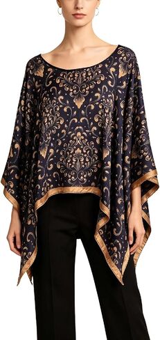 Women's Poncho Tops without Sleeves Satin Cover Up Boho Short Tunic Sheer Cape in Saudi Arabia