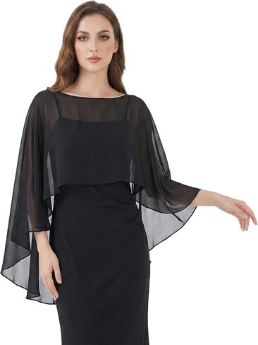 1Pcs Chiffon Shawls and Wraps for Evening Dresses Soft Wraps for Women Wedding Cape Cover Up 1920s Shawl Accessories in Kuwait
