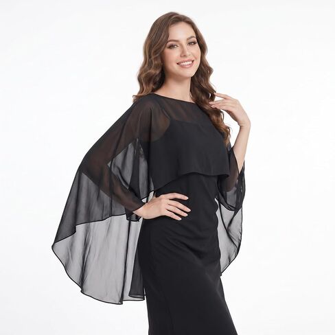 1Pcs Chiffon Shawls and Wraps for Evening Dresses Soft Wraps for Women Wedding Cape Cover Up 1920s Shawl Accessories in Kuwait