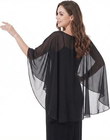 1Pcs Chiffon Shawls and Wraps for Evening Dresses Soft Wraps for Women Wedding Cape Cover Up 1920s Shawl Accessories in Kuwait