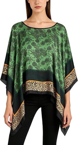 Women's Poncho Tops without Sleeves Satin Cover Up Boho Short Tunic Sheer Cape in Saudi Arabia