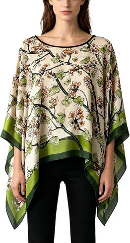 Women's Poncho Tops without Sleeves Satin Cover Up Boho Short Tunic Sheer Cape in Saudi Arabia