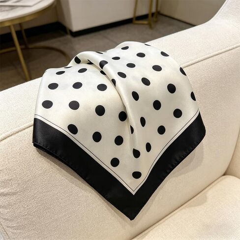 Women 27" Square Scarf Vintage Print Neck Kerchief Hair Tie Bag Accessory Satin Feel in Kuwait