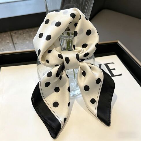 Women 27" Square Scarf Vintage Print Neck Kerchief Hair Tie Bag Accessory Satin Feel in Kuwait