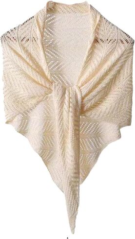 Knitted Triangle Shawls and Wraps for Women Hollow Mesh Lightweight Scarf Shawl Fashion Shoulder Top Sweater Poncho Cape in Saudi Arabia