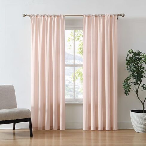 زوج ستائر نافذة Brooklyn Loom مصنوع من القطن الصلب مقاس 50 × 84، ذو طابع موحد، ثقة معتمدة من Oeko-TEX in Kuwait