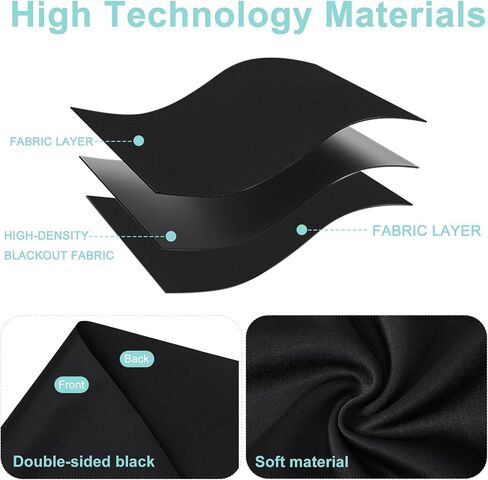 100% Blackout Curtains with Strong Magnets,Magnetic Black Out Window Cover Blackout Shades,Soft Fabric Cuttable No Drilling or Tools, Window Blinds for Bedroom,Nursery,Media Room RV (118 x 57 Inch) in Saudi Arabia