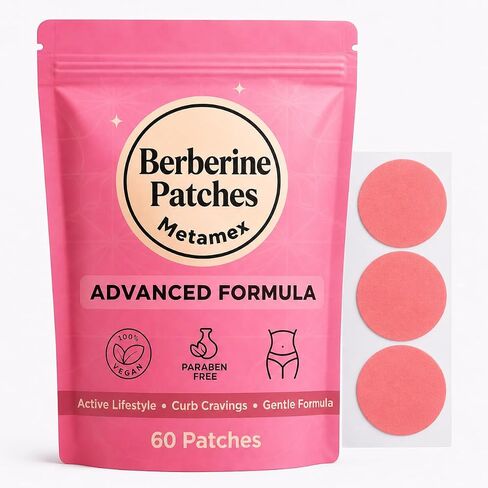 Berberine Patches | Extra Strength Berberine Patch with L-Glutamine, Pomegranate Extract and Cinnamon for Women & Men | 60 Days Supply, Advanced Formula with Natural Ingredients in Kuwait