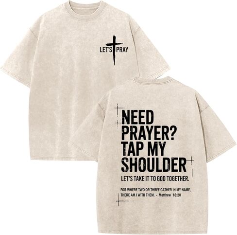 BINTEHGS Mens Christian T Shirts Need Prayer Tap My Shoulder Shirt Jesus Faith Oversized Graphic Tees God Acid Wash Tshirt in Saudi Arabia