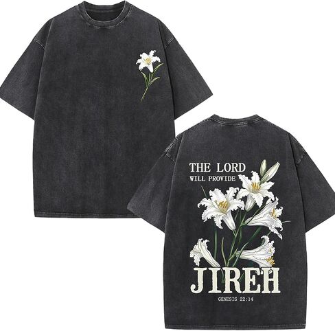 Christian Streetwear T-Shirt, Heavyweight Acid Wash Oversized Tee, Vintage Faith Religious Cross Graphic Shirt in Saudi Arabia