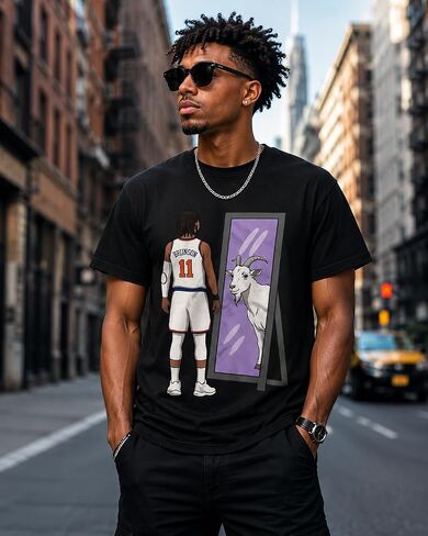 Brunson Mirror Goat Basketball Shirt Basketball Fan Graphic T-Shirt Streetwear Sports Tee in Saudi Arabia