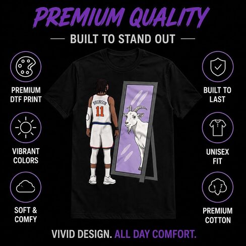 Brunson Mirror Goat Basketball Shirt Basketball Fan Graphic T-Shirt Streetwear Sports Tee in Saudi Arabia