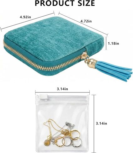 Small Jewelry Travel Organizer - 6 Layer Soft Jewelry Pouch for Bracelets, Necklaces & Rings, Pefect Trip Gift for Women in Kuwait