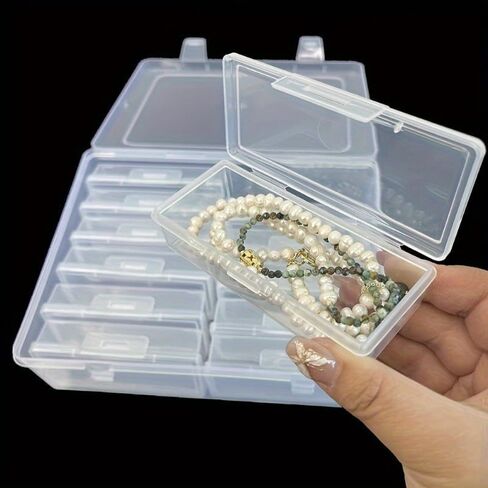 Transparent Portable Storage Box, Multifunctional Handicraft Organizer, Suitable for Jewelry Necklaces Rings, DIY Handmade Rice Beads Finishing Container, Organizer Supplies, Jewelry Chests in Kuwait
