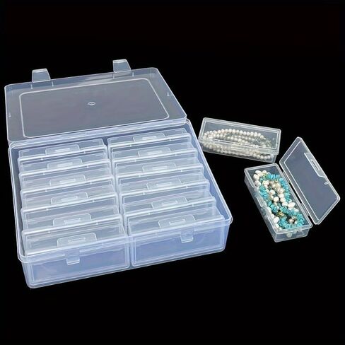 Transparent Portable Storage Box, Multifunctional Handicraft Organizer, Suitable for Jewelry Necklaces Rings, DIY Handmade Rice Beads Finishing Container, Organizer Supplies, Jewelry Chests in Kuwait