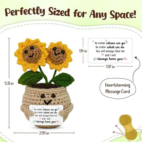 OASSIE Best Friend Birthday Gifts for Women - Friends Bundle, Emotional Support Crochet Sunflower & 4"x4" Ceramic Jewelry Dish Tray - Long Distance Friendship Gifts for Friends Women Bestie BFF Sister in Saudi Arabia
