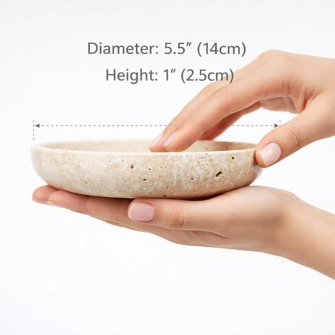 Marubhumi Natural Stone Jewelry Dish – Hand-Carved Travertine Catch-All Tray for Rings, Earrings & Small Essentials in Saudi Arabia