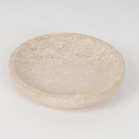 Marubhumi Natural Stone Jewelry Dish – Hand-Carved Travertine Catch-All Tray for Rings, Earrings & Small Essentials in Saudi Arabia