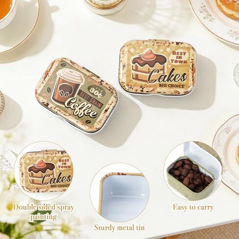 16 Pcs Mini Dessert Tin Trinket, Mini Tin Coin Box with Lids, Rectangle Trinket Tinplate Container, Jewelry Organizer Storage Box Decorative for Pills, Candies, Earrings 2.16x1.57x0.98 Inch in Saudi Arabia