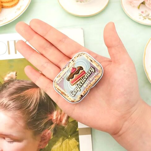 16 Pcs Mini Dessert Tin Trinket, Mini Tin Coin Box with Lids, Rectangle Trinket Tinplate Container, Jewelry Organizer Storage Box Decorative for Pills, Candies, Earrings 2.16x1.57x0.98 Inch in Saudi Arabia