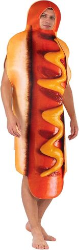 Hot Dog Costume for Adults Funny Food Outfit with Sausage Glasses for Halloween Fancy Dress Costumes Cosplay Party in Saudi Arabia