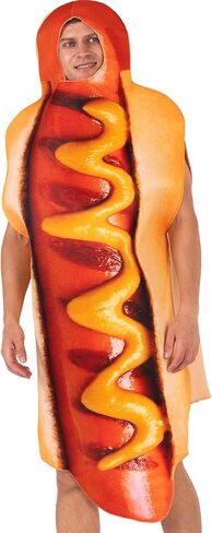 Hot Dog Costume for Adults Funny Food Outfit with Sausage Glasses for Halloween Fancy Dress Costumes Cosplay Party in Saudi Arabia