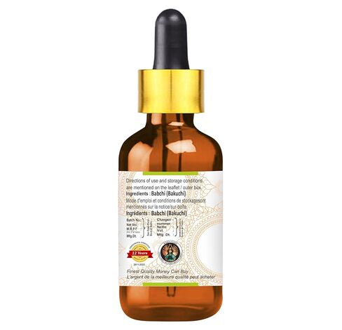 Greenwood Essential Babchi (Bakuchi) Oil (Psoralea corylifolia) with Glass Dropper | Cold Pressed | Natural | Undiluted | For Diluting Essential Oils | For Skin & Massage | Unisex | 50ml (1.69 oz) in Kuwait