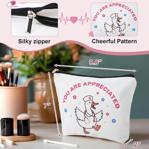 JATEBI 4 Pcs Nurse Practitioner Gifts Include 2 Silly Goose Print Canvas Tote Bags and Badge Reel, Nurse Gifts Set for Women Nurses Week Coworkers Friends in Kuwait