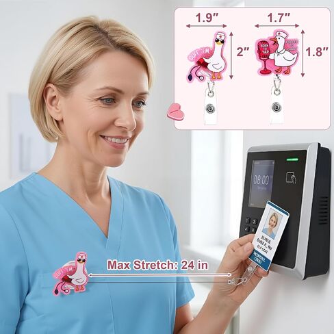 JATEBI 4 Pcs Nurse Practitioner Gifts Include 2 Silly Goose Print Canvas Tote Bags and Badge Reel, Nurse Gifts Set for Women Nurses Week Coworkers Friends in Kuwait